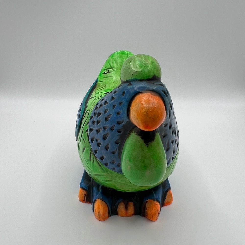 Colorful Green & Orange Chicken Hen Slot Coin Piggy Bank Figurine Collectible - Picture 8 of 16